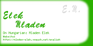 elek mladen business card